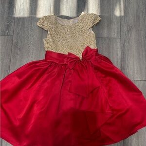 Rare Editions Red and Gold Formal Kids Dress